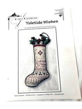 Calico Crossroads Yuletide Wishes Cross Stitch Pattern Stocking Pattern